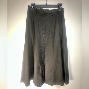 Wayf Black A-Line Button Skirt